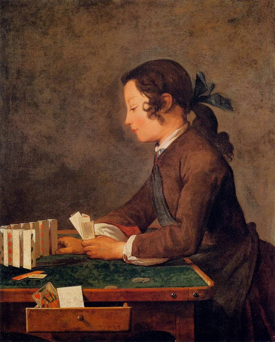 Jean Siméon Chardin - Il castello di carte, Galleria degli Uffizi, Firenze